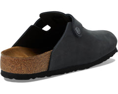 BIRKENSTOCK Boston Soft Footbed Suede Leather Black