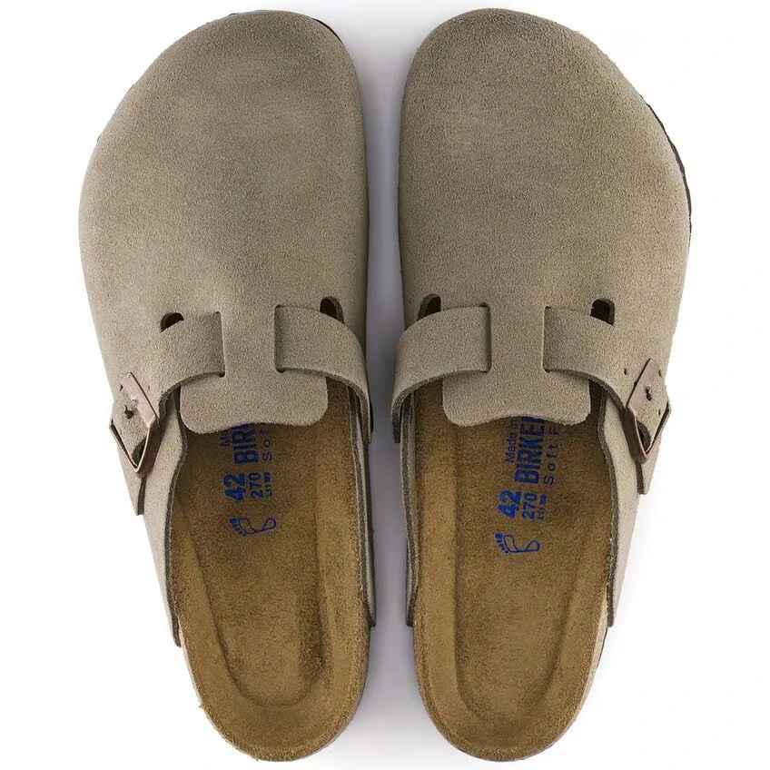 BIRKENSTOCK Boston Suede Leather-Taupe - AikCulture