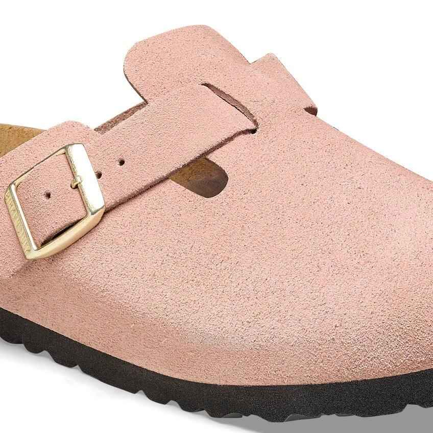 BIRKENSTOCK Boston Suede Leather-Light Rose - AikCulture