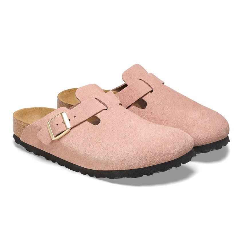BIRKENSTOCK Boston Suede Leather-Light Rose - AikCulture