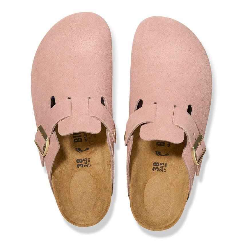 BIRKENSTOCK Boston Suede Leather-Light Rose - AikCulture