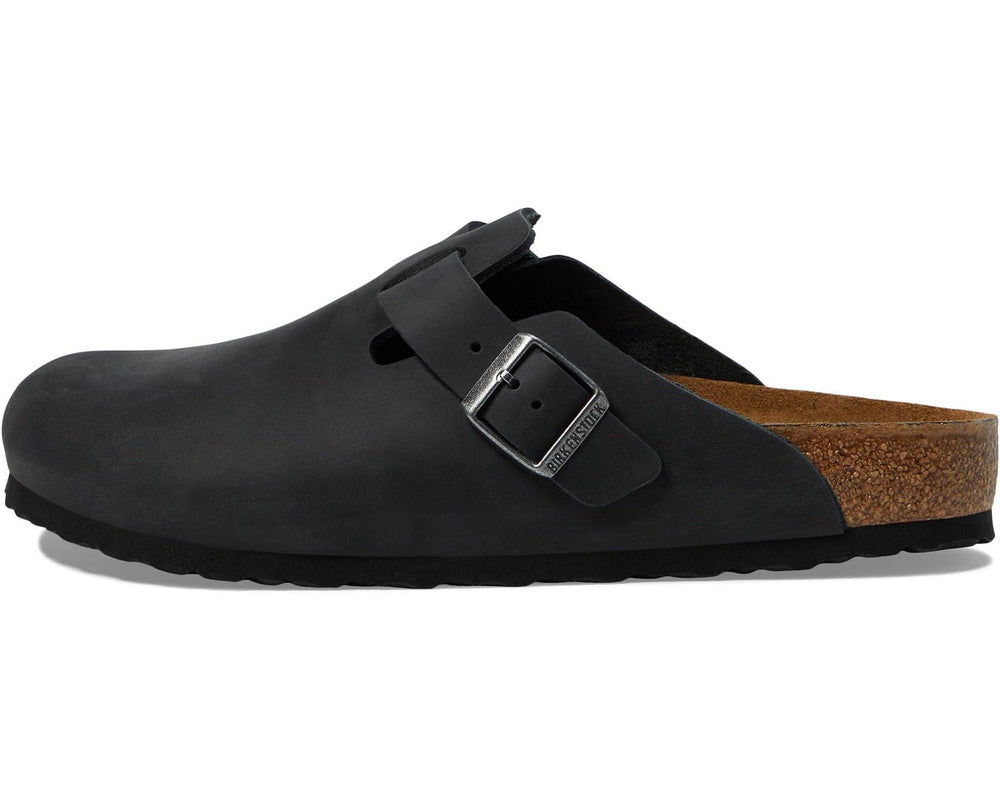 BIRKENSTOCK Boston Suede Leather-Black - AikCulture