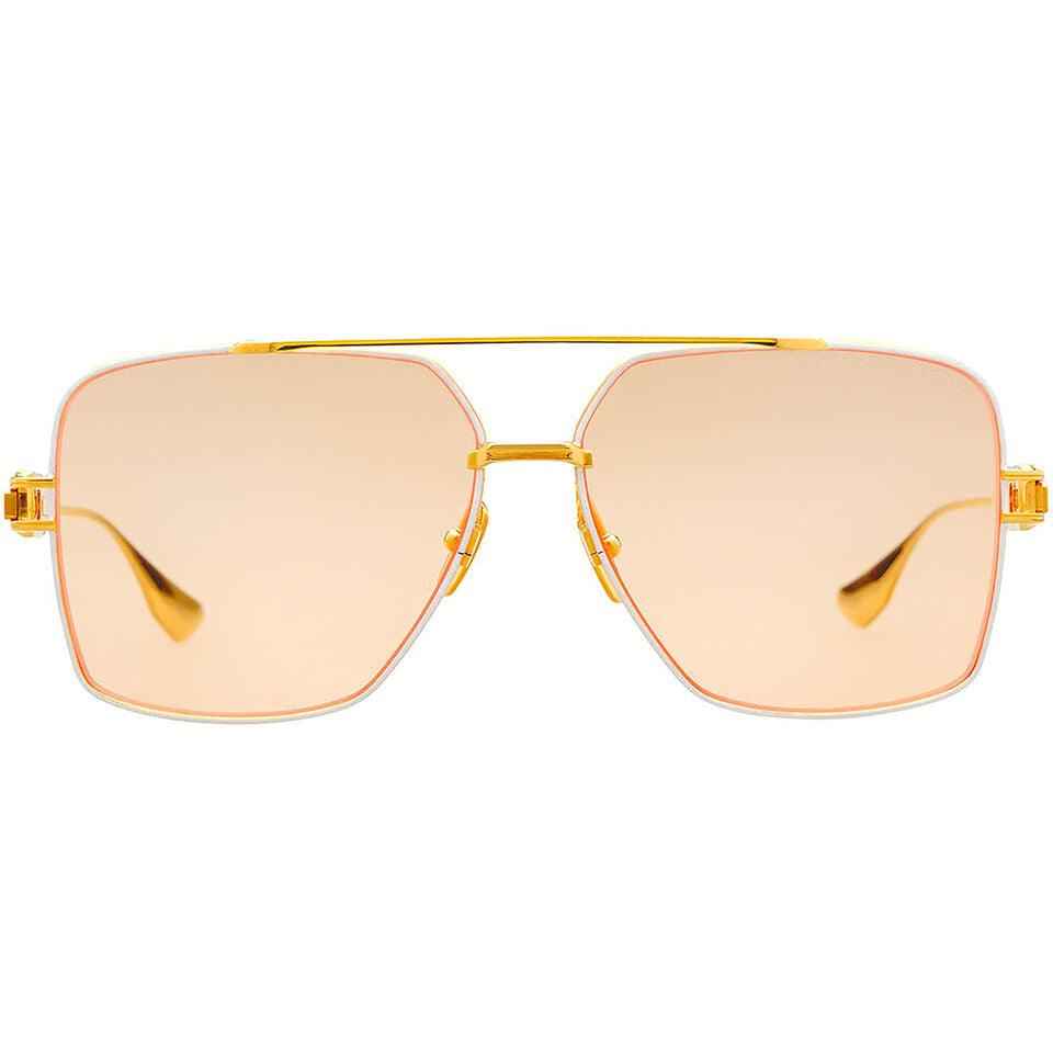 DITA Grand Emperik Matte White-Yellow Gold with Apricot Unisex Sunglasses - AikCulture