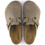 Birkenstock Boston Soft Footbed Suede Leather Taupe AikCulture