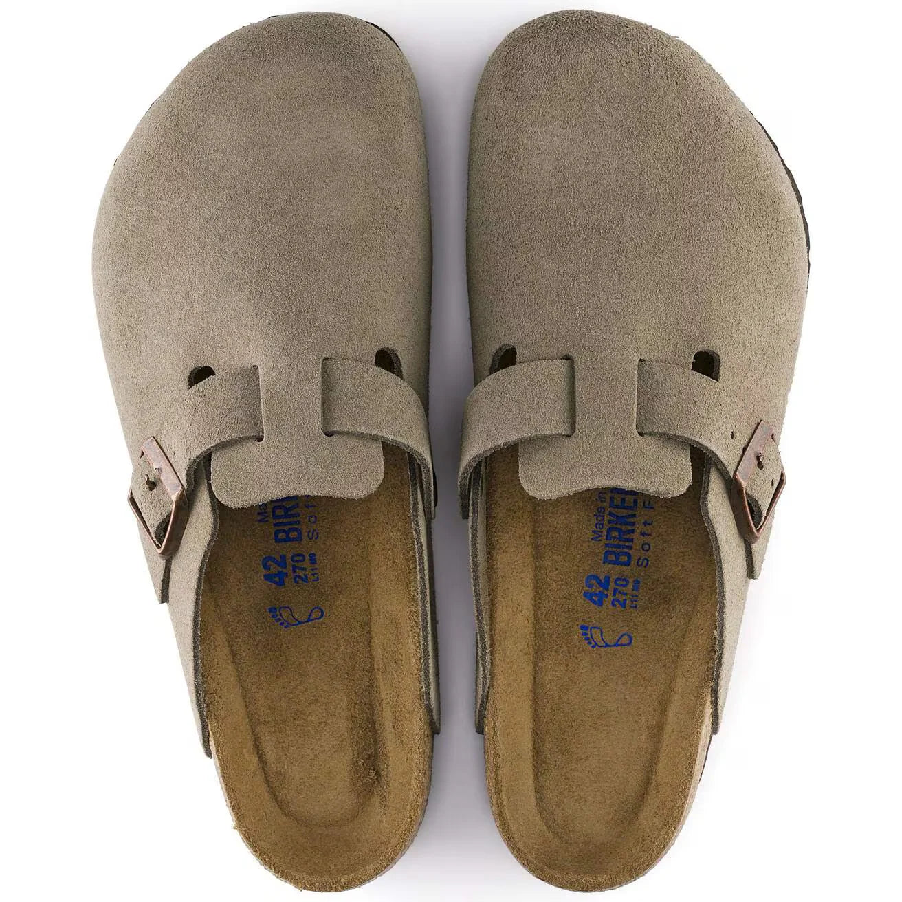 Birkenstock Boston Soft Footbed Suede Leather Taupe AikCulture