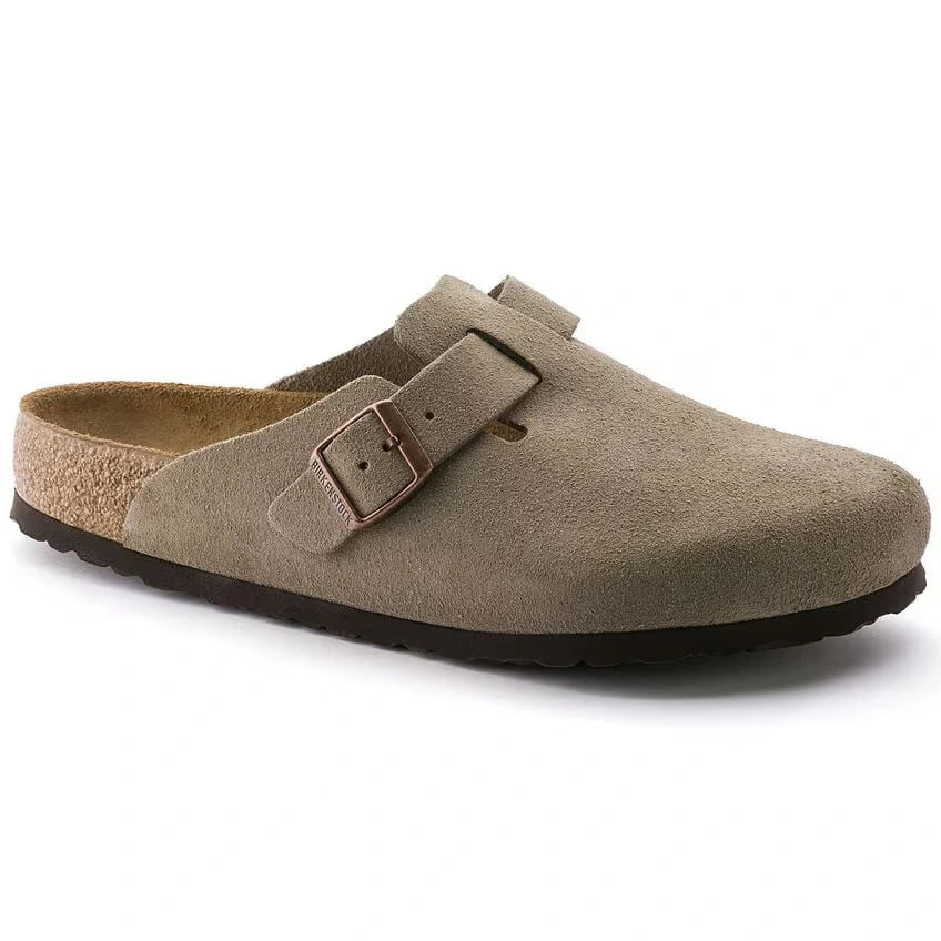 Birkenstock Boston Suede Leather Taupe AikCulture