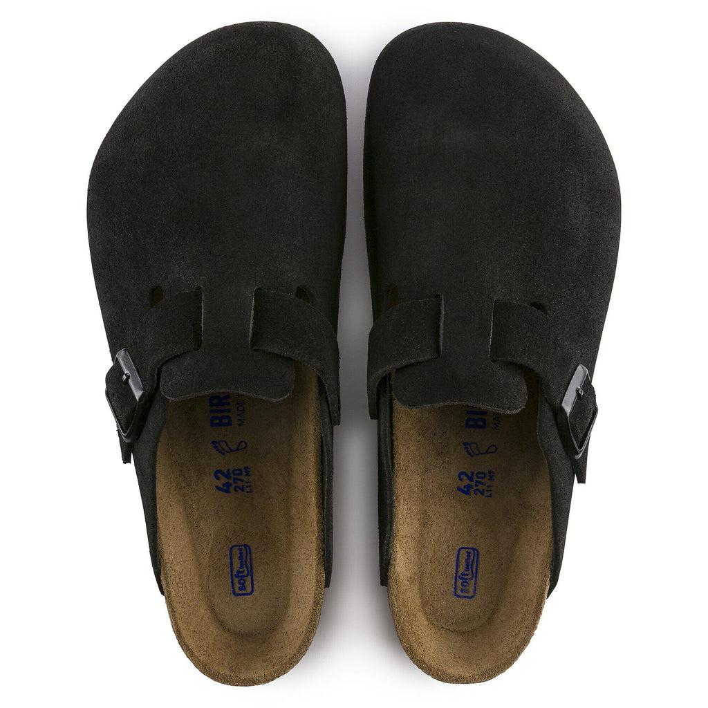 Birkenstock Soft Footbed Suede Leather Black AikCulture